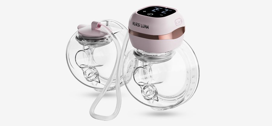 Double wearable pump — pink and rose gold